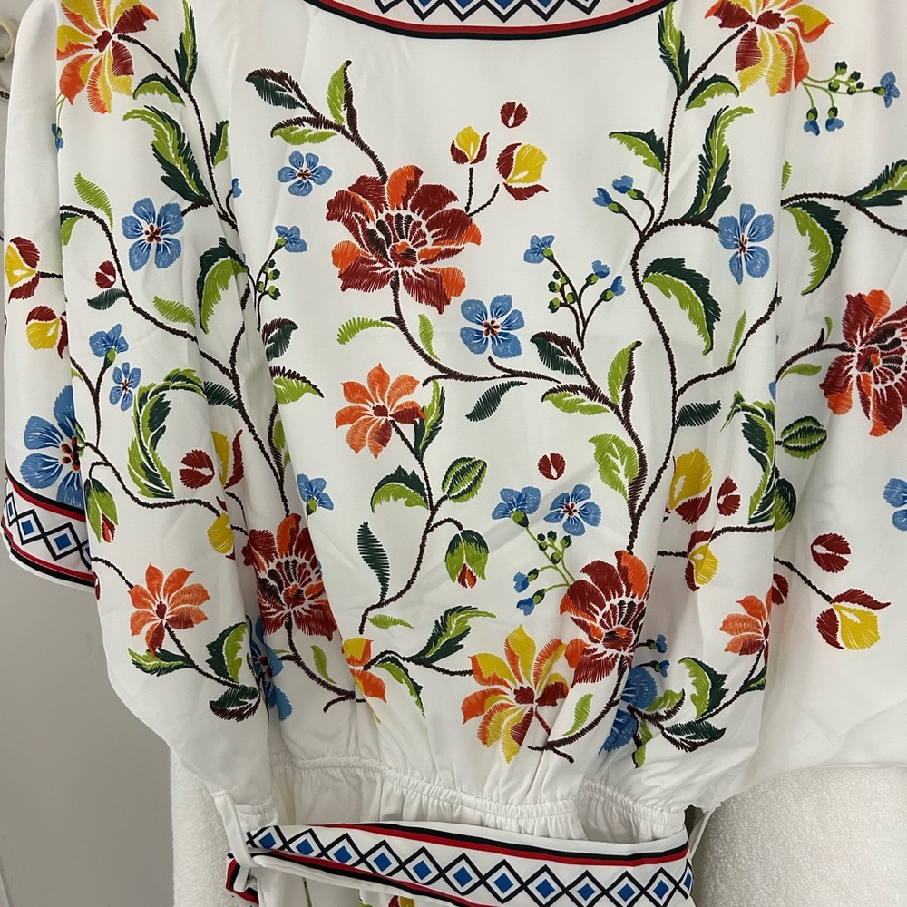 Cupshe Floral Embroidered Jumpsuit - White, Red, Blue, Green - Picture 8 of 8